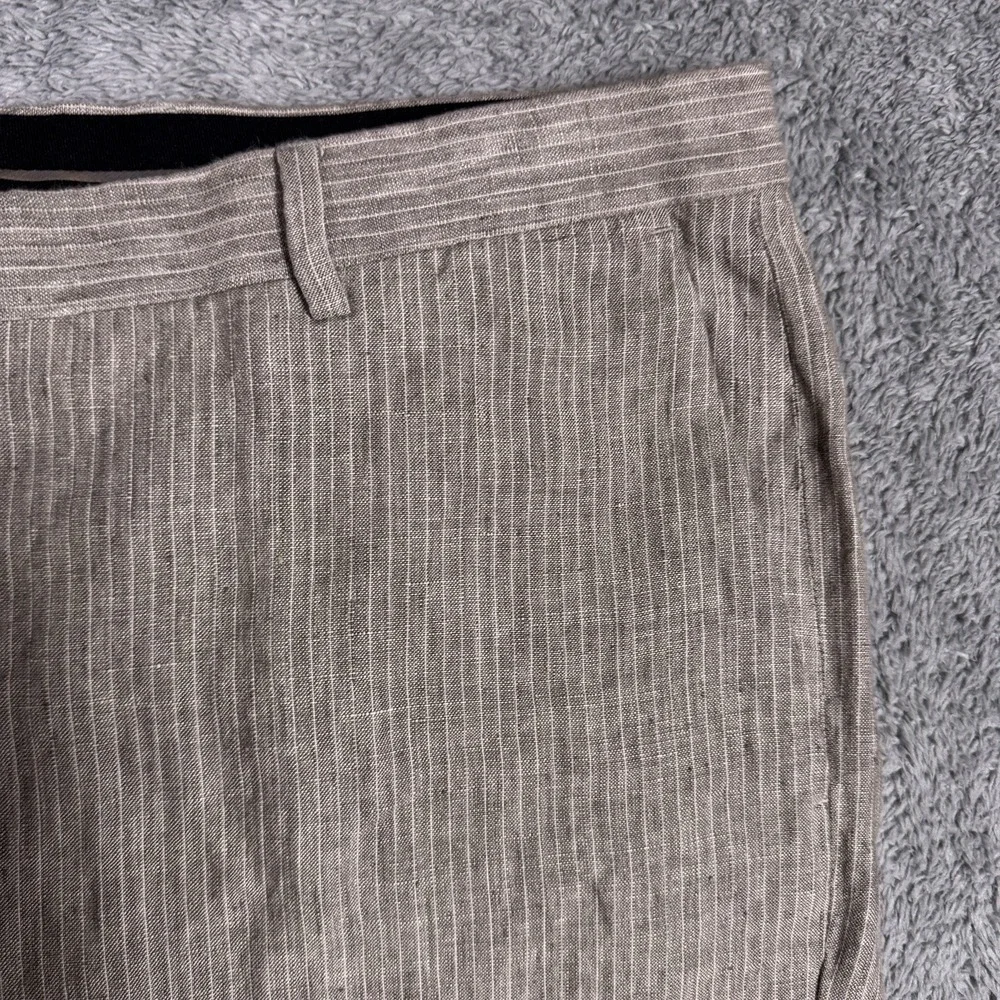 Baird McNutt Linen Pants Men 36x30 Murano 100% Linen Trouser Striped Chino